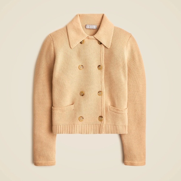 New JCREW Size XS Marielle Cropped Cardigan in Light Tan $138 CK498 - Picture 1 of 7
